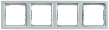 Рамка 4-местная квадратная РУ-4-БС BOLERO Q1 серебряный IEK