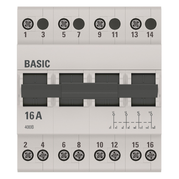 Трехпозиционный переключатель 4П 16А Basic EKF