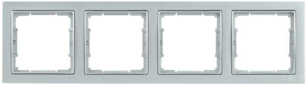 Рамка 4-местная квадратная РУ-4-БС BOLERO Q1 серебряный IEK