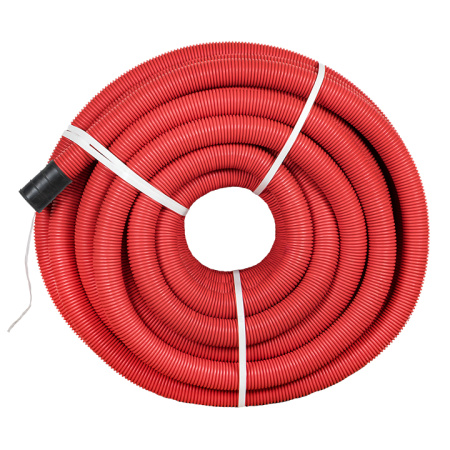 Труба гофр, двустенная ПНД/ПНД гибкая с протяжкой d110 мм (50 м) красная EKF-Plast