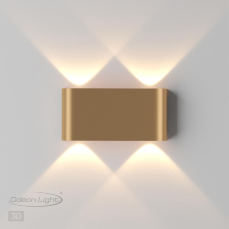 Настенный св-к LED 3000K 4W 220V MAGNUM золотистый/металл ODEON LIGHT