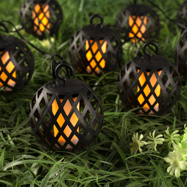 Гирлянда садовая на солн.батарее Огненные шары 80LED 2м, эффект плам. IP44 USL-S-120/PM2000 Uniel