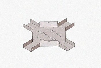 Лоток крестообразный замковый перфорированный КМЗ 400х80 УТ1,5, нержавеющая сталь, S0,8