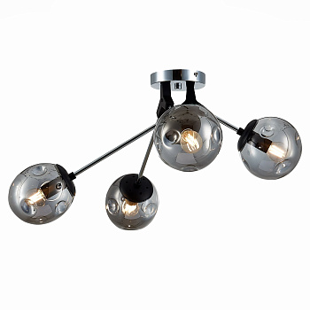 Люстра потолочная Хром, Черный/Дымчатый E14 4*40Вт SLE106002-04 EVOLUCE