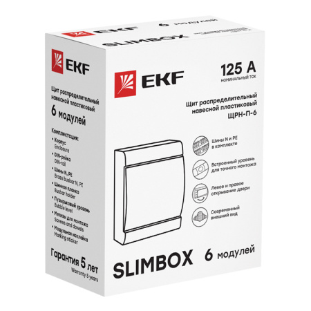 Щит распред, навесной ЩРН-П-6 "SlimBox" IP41 PROxima EKF