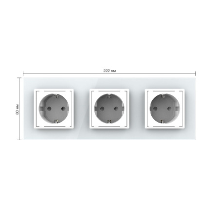 Розетка 3 модуля Белая Livolo