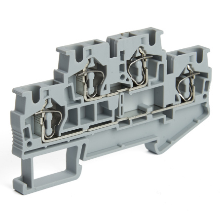 Зажим пружинный, 4-проводной проходной 2 уровня ЗНИ - 2,5 (JXB ST 2,5), серый STEKKER Зажим пружинный, 4-проводной проходной 2 уровня ЗНИ - 2,5 (JXB ST 2,5), серый STEKKER