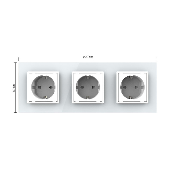 Розетка 3 модуля Белая Livolo