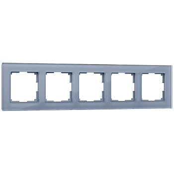 Favorit Рамка на 5 постов (серый,стекло) Werkel