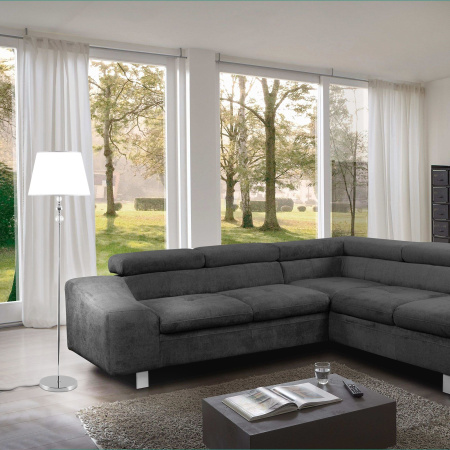 Торшер классический с абажуром 1*E27 60Вт хром IP20 Sortino (01072/1 хром) Eurosvet