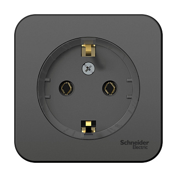 BLANCA Розетка ОУ 1 мест. с зазем. без шторок(компакт) 16А антрацит IP20 (уп.12шт) Schneider Electric