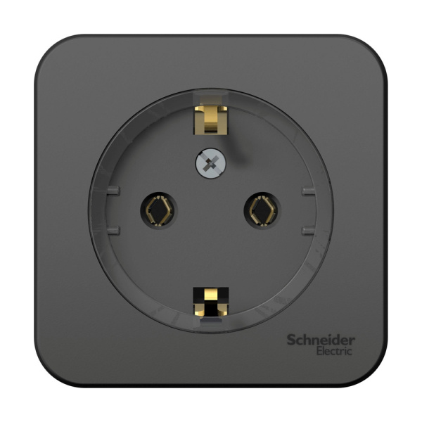 BLANCA Розетка ОУ 1 мест. с зазем. без шторок(компакт) 16А антрацит IP20 (уп.12шт) Schneider Electric