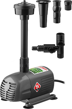 Насос фонтанный, ЗНФЧ-33-2.5, для чистой воды, напор 2,5 м, насадки: колокольчик, гейзер, каскад, 50 Вт, 33 л/мин ЗУБР
