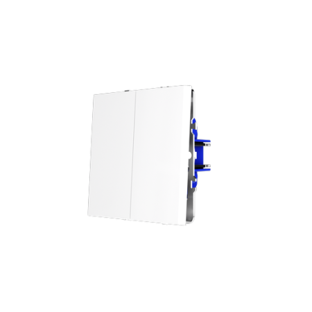 Выключатель встраиваемый Voltum S70 двухклавишный 10А, (белый глянцевый)