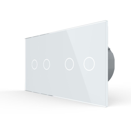 Сенсорный выключатель 4 клавиши (2-2), 2 поста Белый Livolo