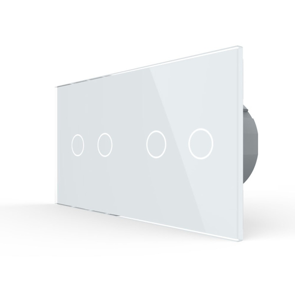 Сенсорный выключатель 4 клавиши (2-2), 2 поста Белый Livolo