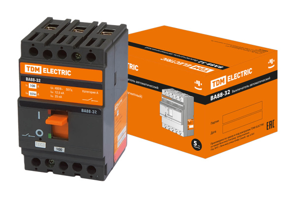 Выключатель автоматический ВА МОД ВА88-32 3П 100А 25кА TDM