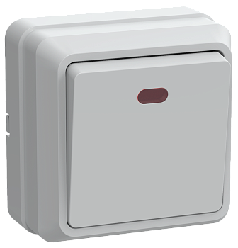 Выключатель 1-клавишный ОУ с индикацией ВС20-1-1-ОБ 10А ОКТАВА белый IEK