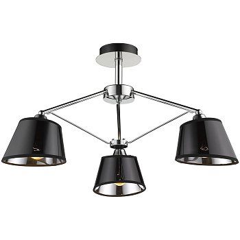 Люстра потолочная Хром/Черный E27 3*60Вт 296-107-03 VELANTE