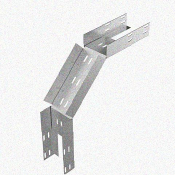 Лоток перфорированный КС 250х100-90 УХЛ1 для поворота трассы вниз на 90, оцинкованный лист S1,5