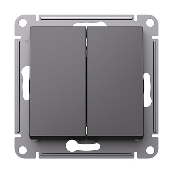 ATLASDESIGN 2-клавишный ПЕРЕКЛЮЧАТЕЛЬ, перекрестный, 2 x сх. 7, 10АХ, механизм, БАЗАЛЬТ Schneider Electric