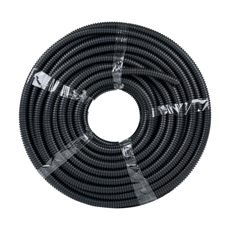 Труба гофр, негорючая безгалогеновая FRHF с протяжкой d16 мм (100 м) черная EKF-Plast