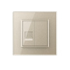 Розетка интернет одинарная RJ-45 кат.6 1 пост, цвет шампань Livolo