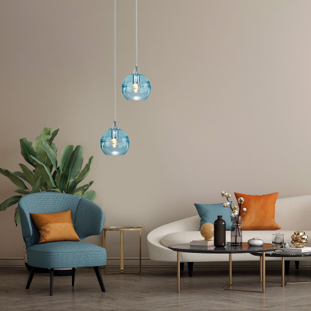 Подвесной светильник 1*E27 40Вт хром IP20 (50221/1 голубой) Eurosvet