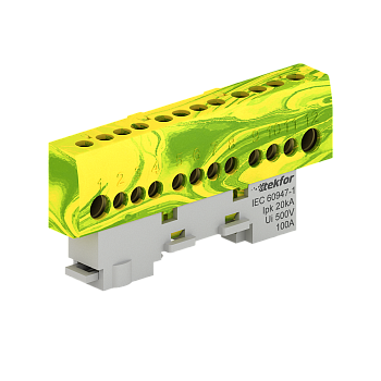 Шина нулевая изолированная KSN-6-6x9-16 PE Tekfor