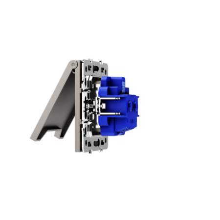 Розетка встраиваемая Voltum S70 с заземлением, защитными шторками и крышкой 16А, (кашемир)