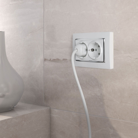 Snabb Рамка для двойной розетки (белый/хром) Werkel