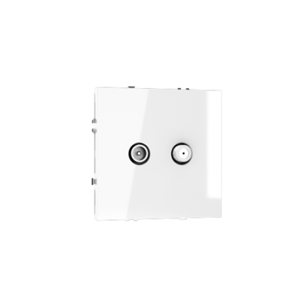 Розетка телевизионная встраиваемая Voltum S70 оконечная TV+SAT, (белый глянцевый)