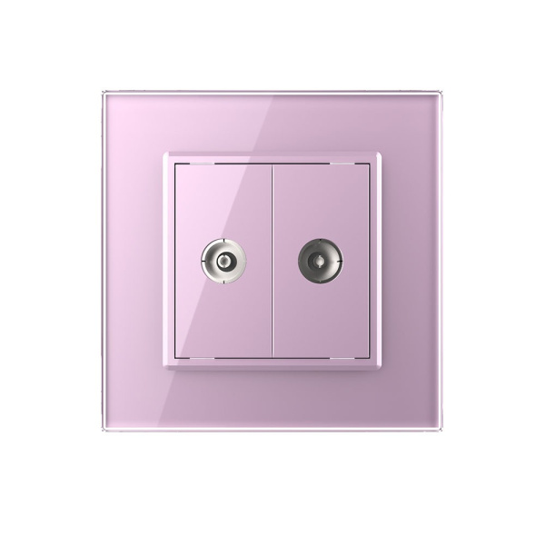 Розетка ТВ двойная Розовая Livolo