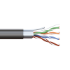 Кабель витая пара TERACOM PRO Cat,5E F/UTP 4 пары solid 24AWG с тросом сталь 1,2 мм оболочка LDPE цвет черный (катушка 305м) EKF