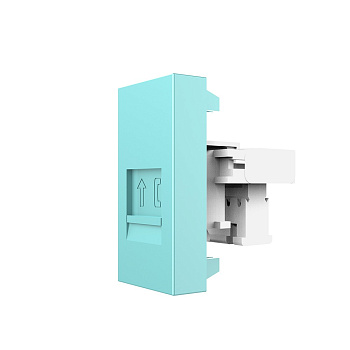 Розетка телефонная RJ-11 кат. 3, цвет зеленый (механизм) Livolo