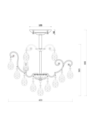 Люстра 5*E14 40Вт Белый с Золотом IP44 Veronica FR1002PL-05WG Freya