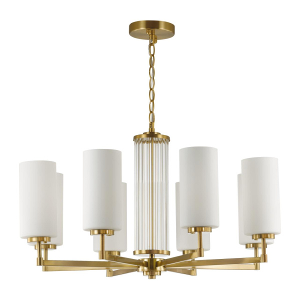 Люстра E27 8*40W KASALI матов.золотой/белый/стекло ODEON LIGHT