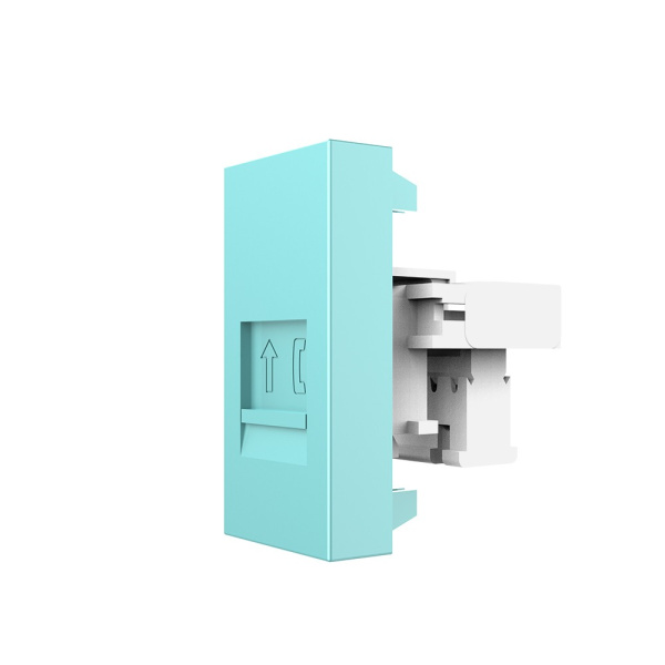 Розетка телефонная RJ-11 кат. 3, цвет зеленый (механизм) Livolo