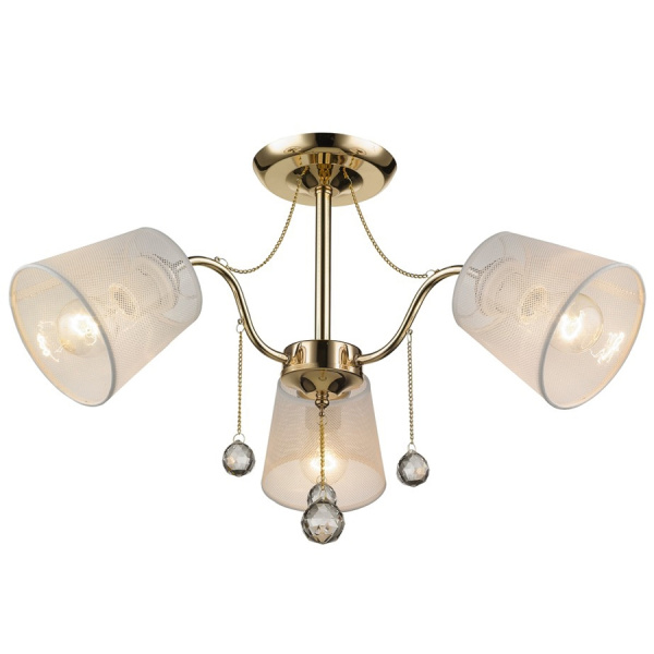 Люстра потолочная Золото/Белый E27 3*60Вт 113-307-03 VELANTE