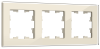 BRITE Рамка 3-мест. РУ-3-2-БрВа стекло ванильный IEK
