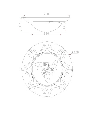 Потолочный светильник 3*E14 40Вт Золото IP20 Cima H013CL-03G Maytoni