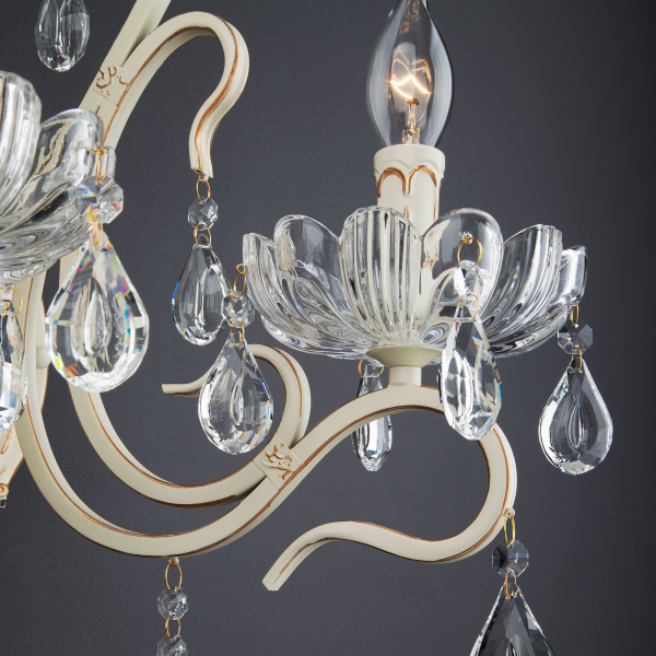 Бра с хрусталем 2*E14 40Вт белый с золотом IP20 Etna (12205/2 белый) Eurosvet