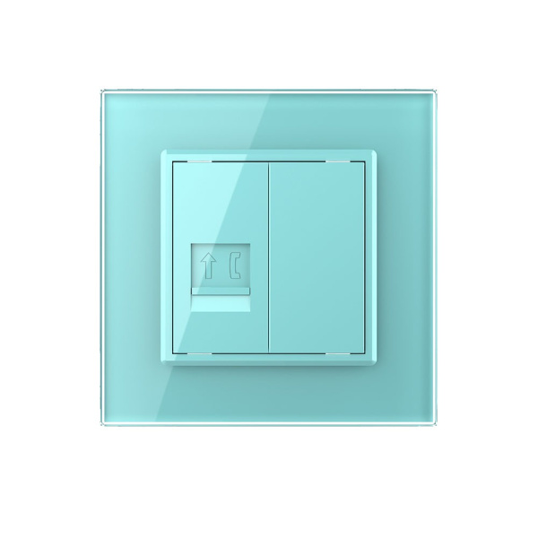 Розетка телефон Зеленая Livolo