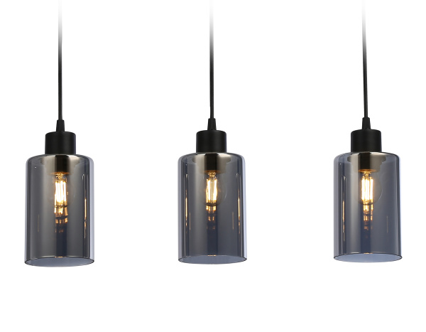 Подвесной светильник в стиле лофт TR3698/3 BK/SM черный/дымчатый E27*3 max 40W 560*100*1040 Ambrella Light