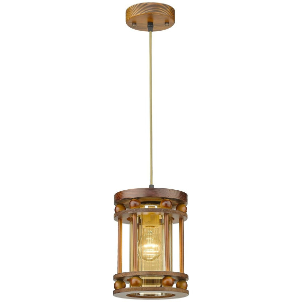 Светильник подвесной Дуб/Янтарный E27 1*40Вт 543-706-01 VELANTE