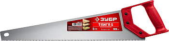 Ножовка для быстрого реза "ТАЙГА-5" 500 мм, 5 TPI, быстрый рез поперек волокон, для крупных и средних заготовок, ЗУБР