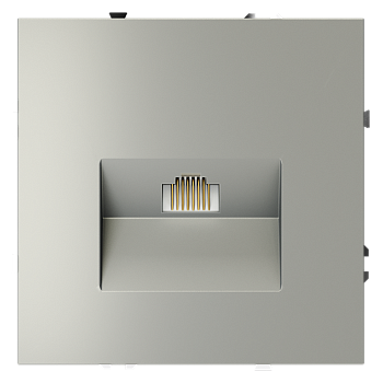 Розетка компьютерная встраиваемая Voltum S70 RJ45 КАТ.6, (сталь)