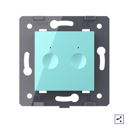 Двухклавишный проходной сенсорный выключатель Module, цвет зеленый (механизм) Livolo