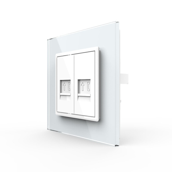 Розетка телефон двойная Белая Livolo