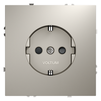 Розетка встраиваемая Voltum S70 с заземлением и защитными шторками, 16А, (кашемир)